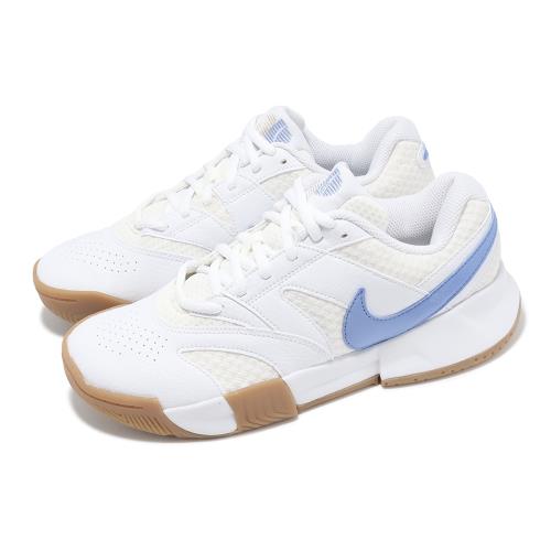 Nike 網球鞋 Wmns Court Lite 4 女鞋 白 藍 透氣 抓地 膠底 運動鞋 FD6575-106