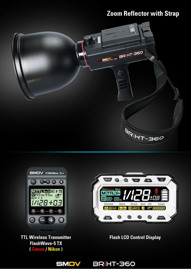 韓國SMDV BRiHT-360 外拍閃光燈(SDBRIHT360)-買就送發射器FLASHWAVE-5