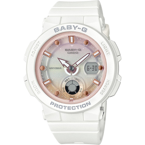 CASIO 卡西歐Baby-G 海洋渡假霓虹手錶-白BGA-250-7A2|BABY-G|Her森森購物網