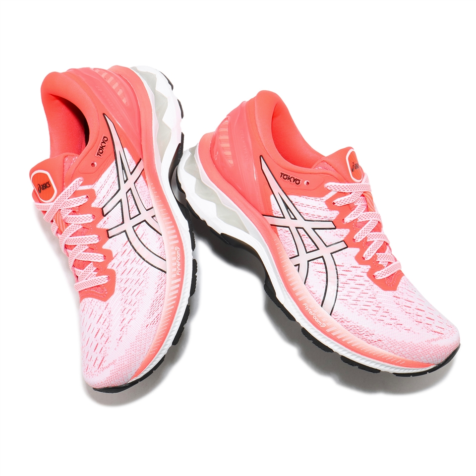 Asics 慢跑鞋Gel-Kayano 27 Tokyo 女鞋亞瑟士高支撐旭日紅穩定亞瑟膠白