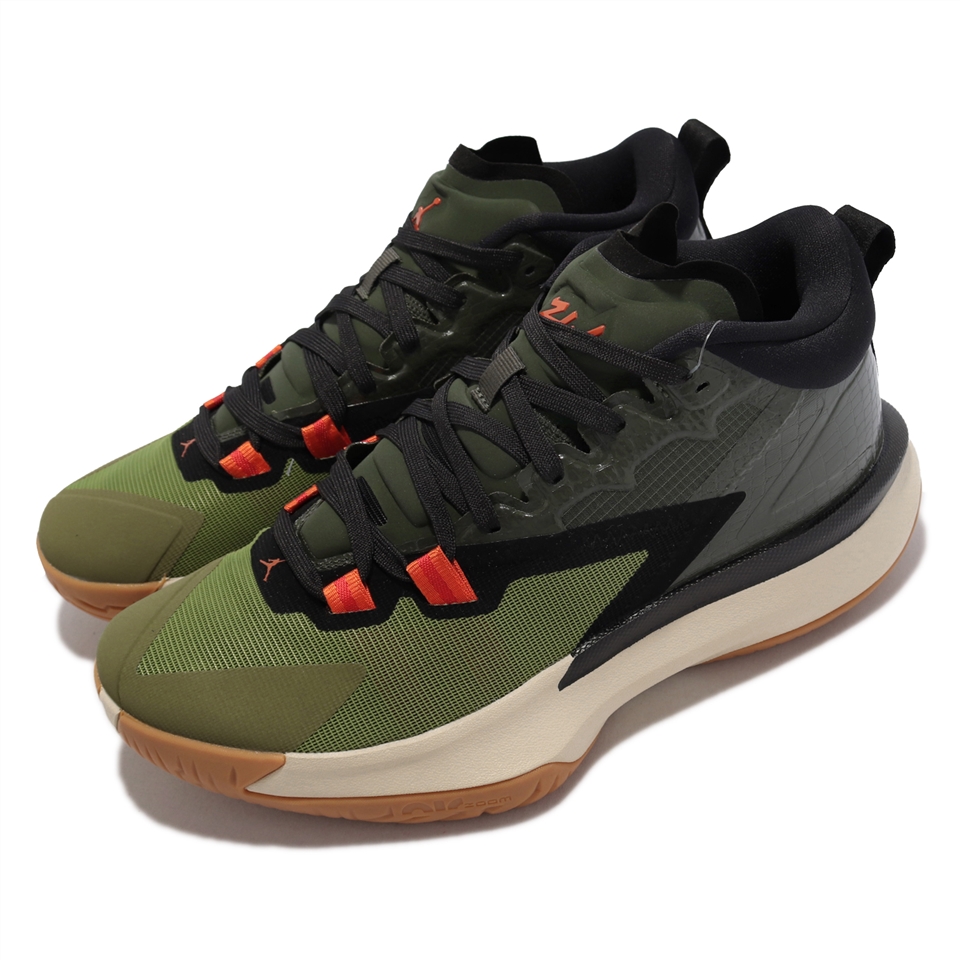 Nike 籃球鞋Jordan Zion 1 PF 男鞋喬丹氣墊避震包覆明星款錫安綠卡其