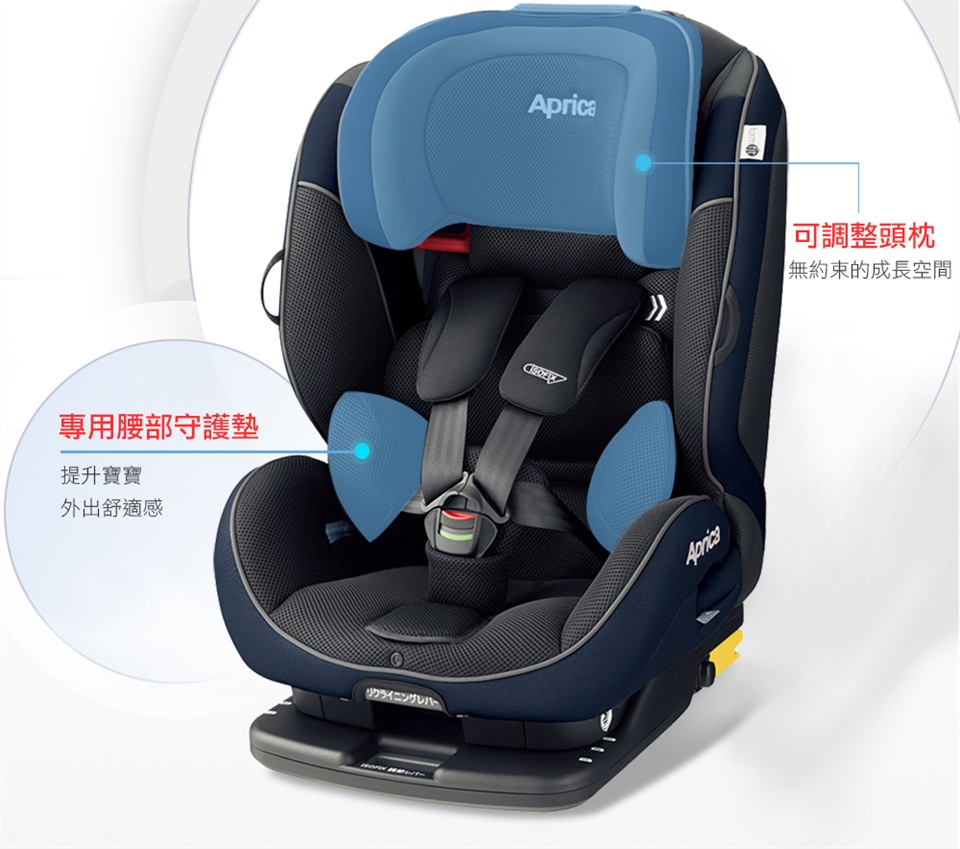 日本Aprica FormFit ISOFIX 2-12歲成長型輔助汽車安全座椅|Isofix|Her 
