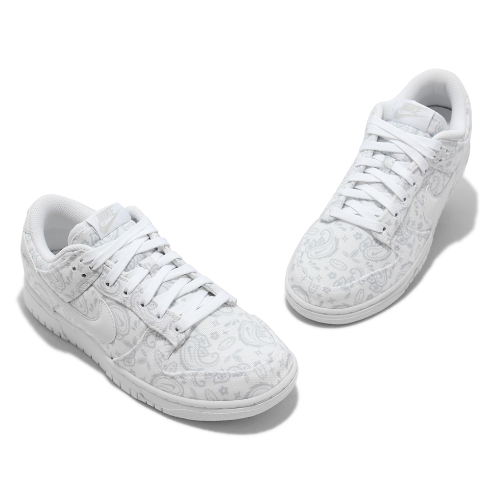 Nike 休閒鞋Wmns Dunk Low ESS 女鞋白灰腰果花變形蟲White Paisley