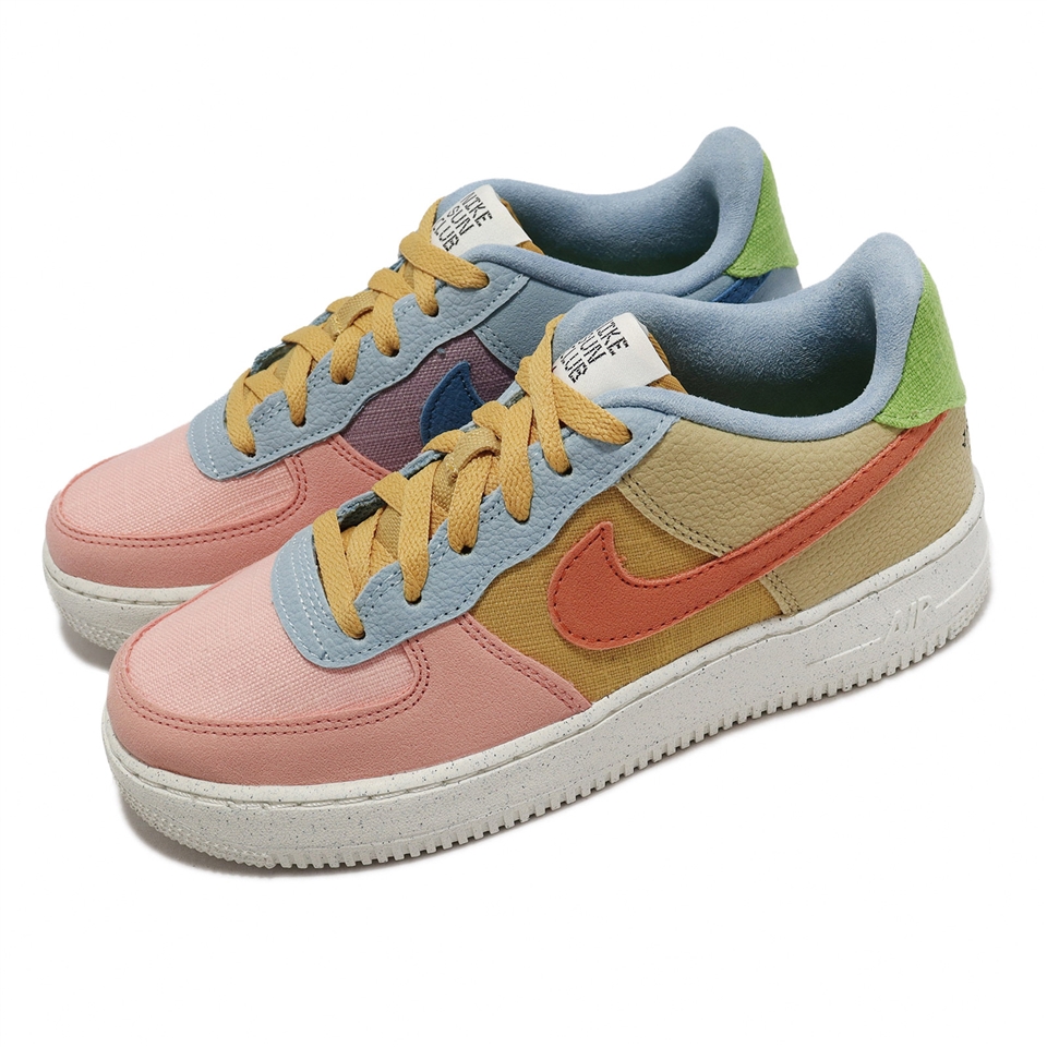 Nike 休閒鞋Air Force 1 LV8 NN GS 彩色大童女鞋手繪椰樹環保DM0984