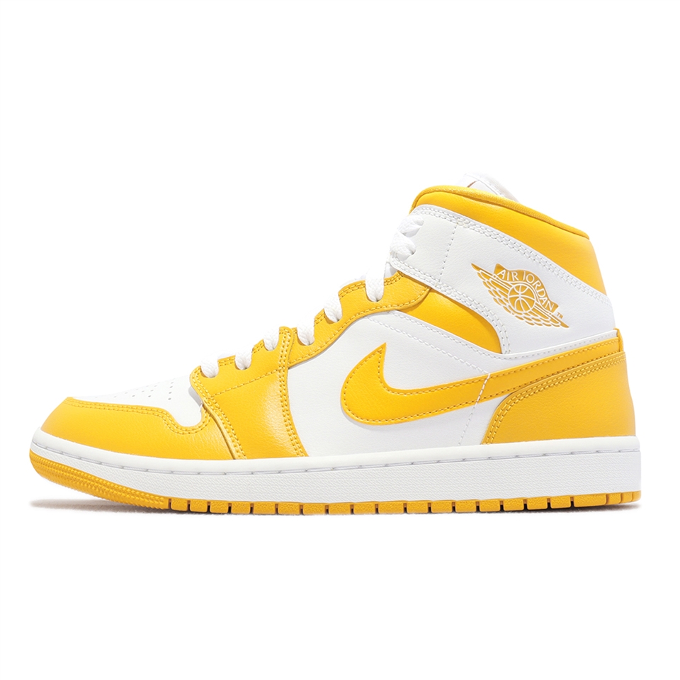 Nike 休閒鞋Wmns Air Jordan 1 Mid 金黃白女鞋男鞋喬丹1代AJ1 高筒