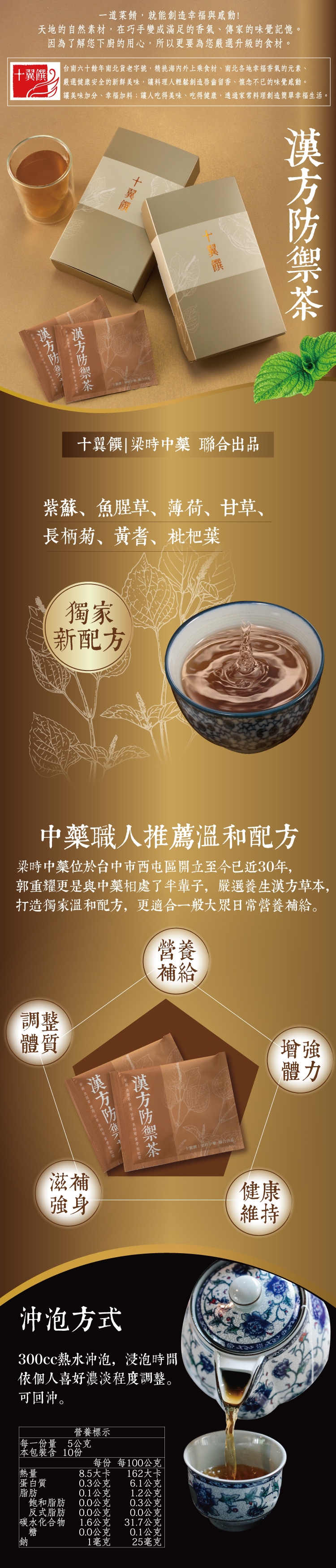 十翼饌 漢方防禦茶5gx10包 禮盒 國寶茶 機能養生茶 Her森森購物網