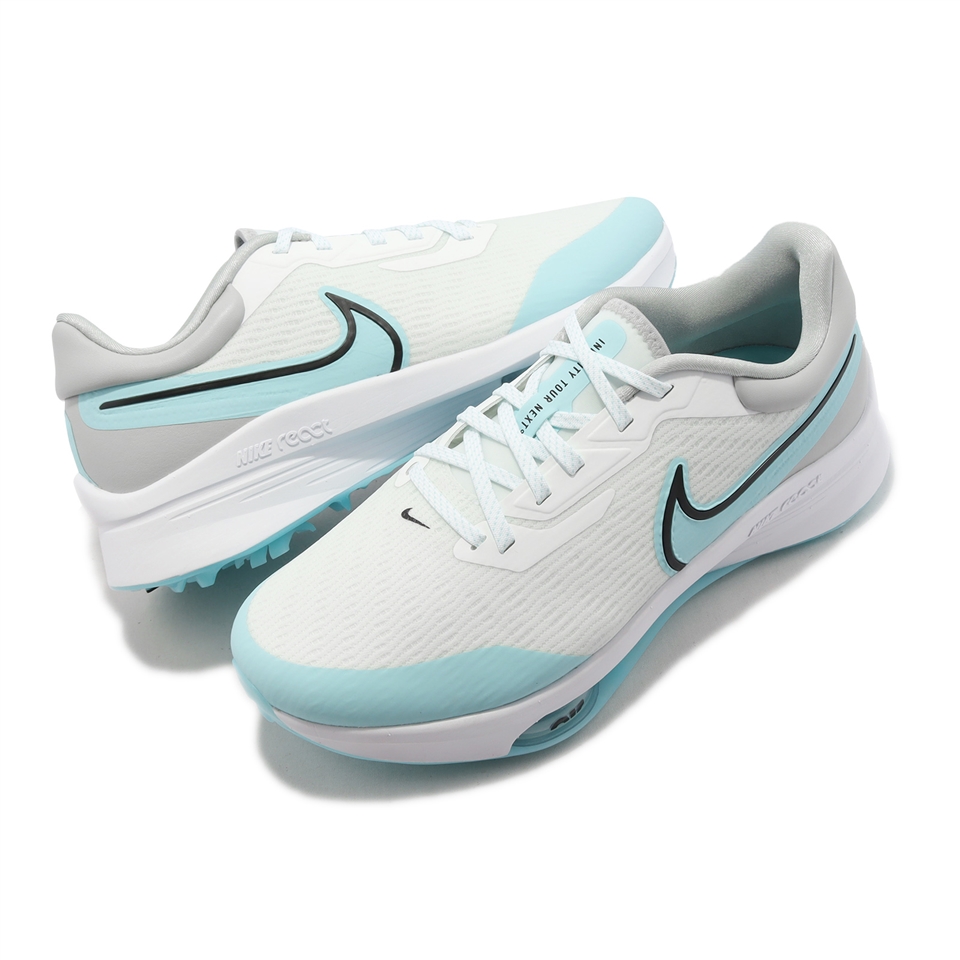 Nike 高爾夫球鞋Air ZM Infinity Tour Next% 寬楦男鞋女鞋水藍色鞋釘緩