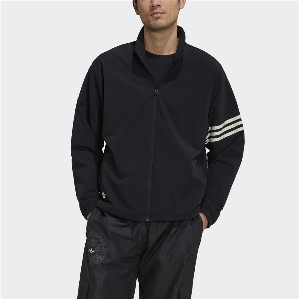 adidas 長袖外套New C Tracktop Jackets 男款黑立領愛迪達休閒三葉草