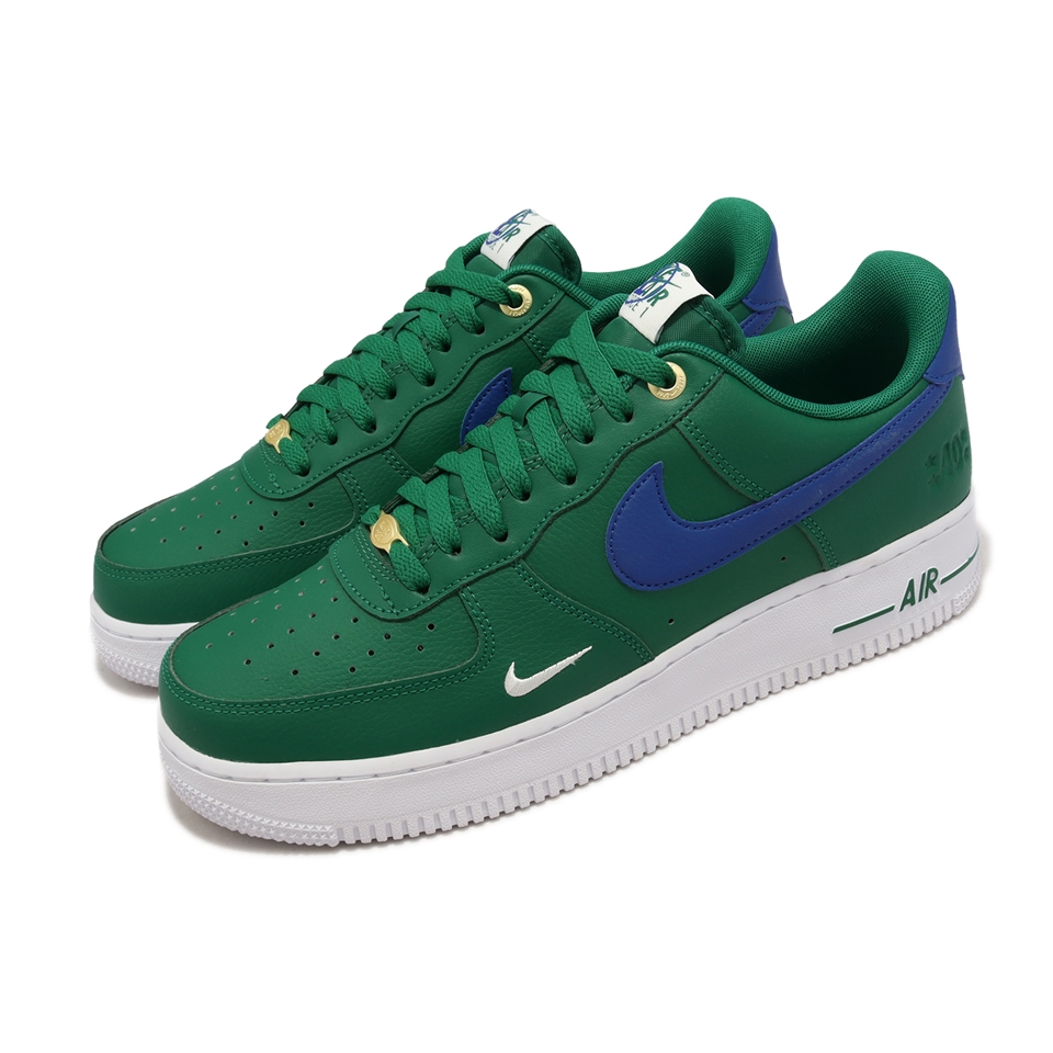 Nike 休閒鞋Air Force 1 07 LV8 綠藍白AF1 40周年男鞋小勾DQ7658-300