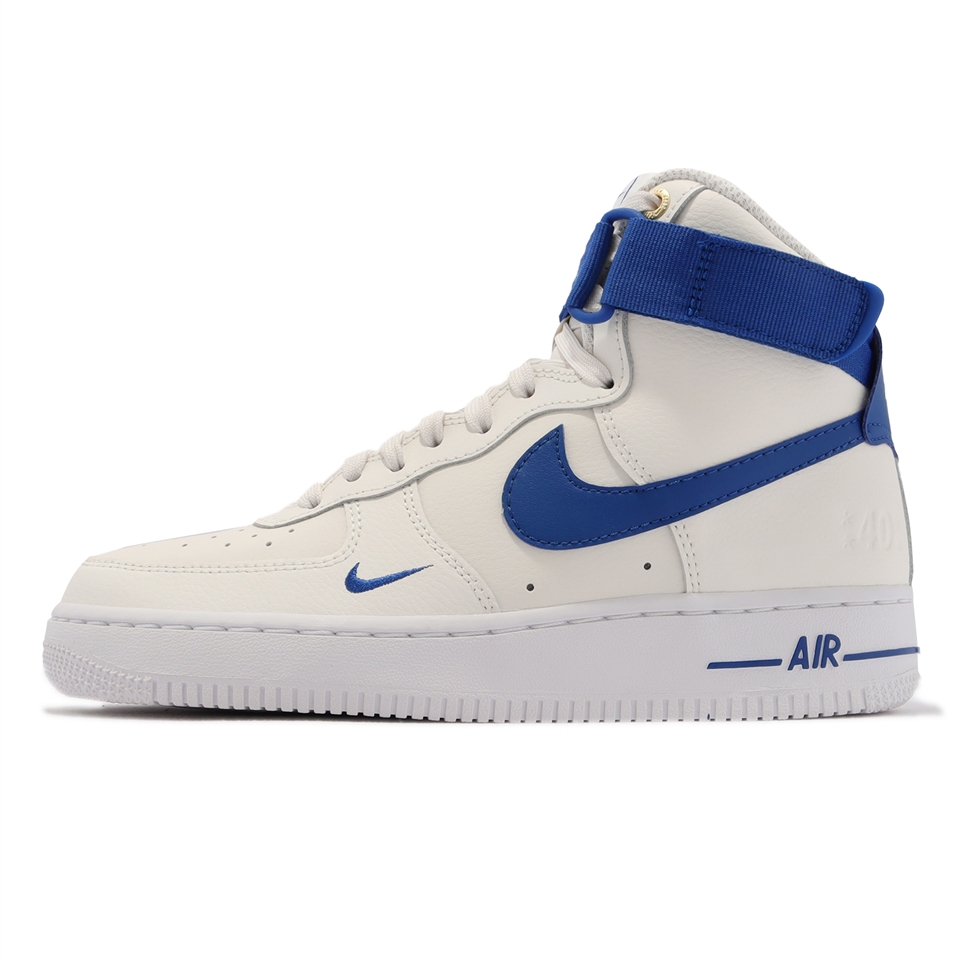 Nike 休閒鞋Wmns Air Force 1 HI SE 女鞋白藍AF1 高筒40週年魔鬼氈 