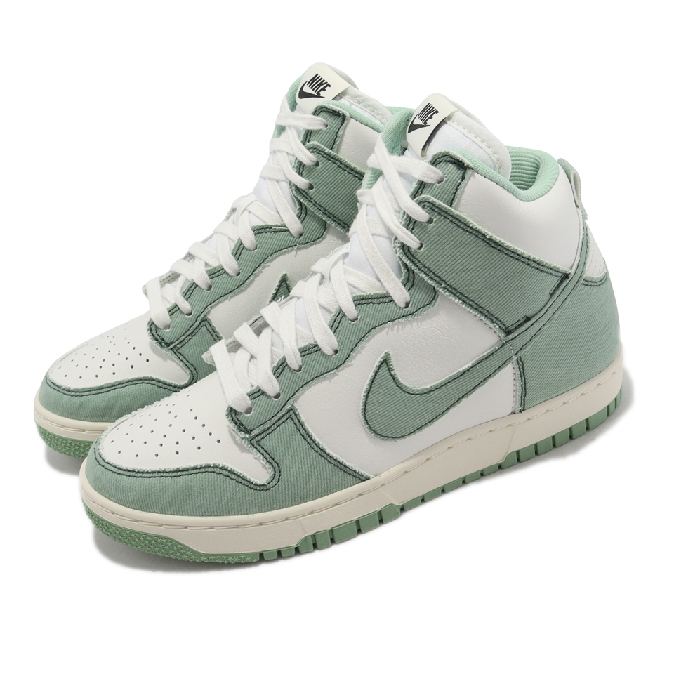 Nike 休閒鞋Wmns Dunk HI 1985 女鞋男鞋綠白單寧牛仔高筒DV1143-300