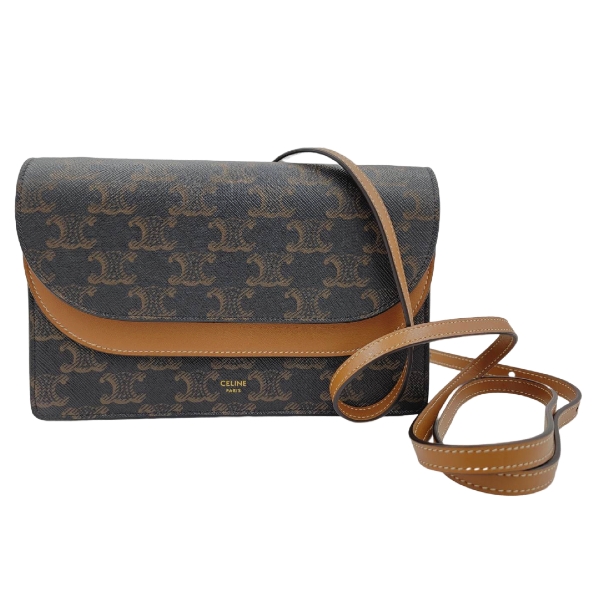 CELINE Triomphe Canvas Teen BESACE TRIOMPHE in Triomphe Canvas and Calfskin  (110962BZ4.04LU)