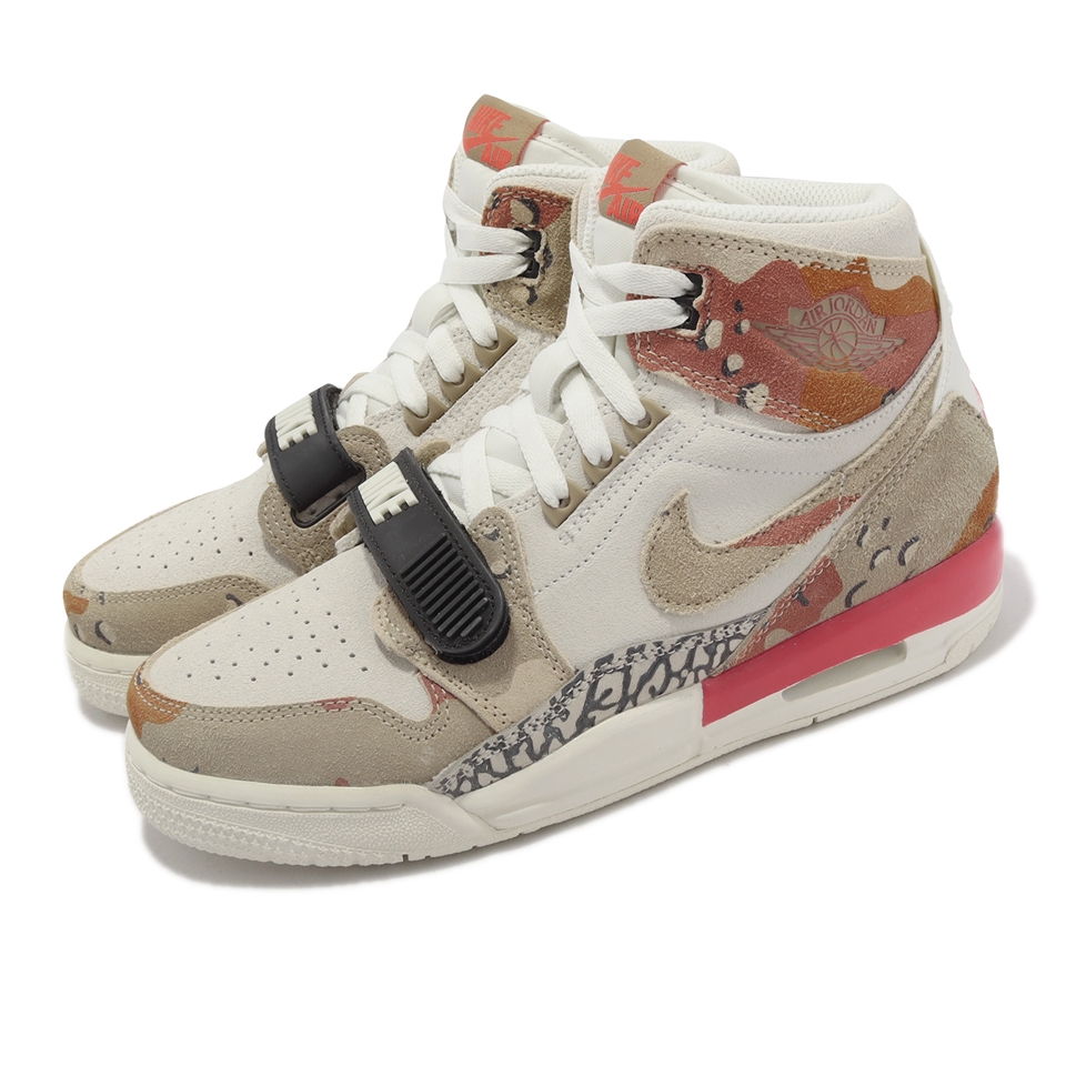 Nike 休閒鞋Air Jordan Legacy 312 GS 大童女鞋米白沙漠迷彩爆裂紋