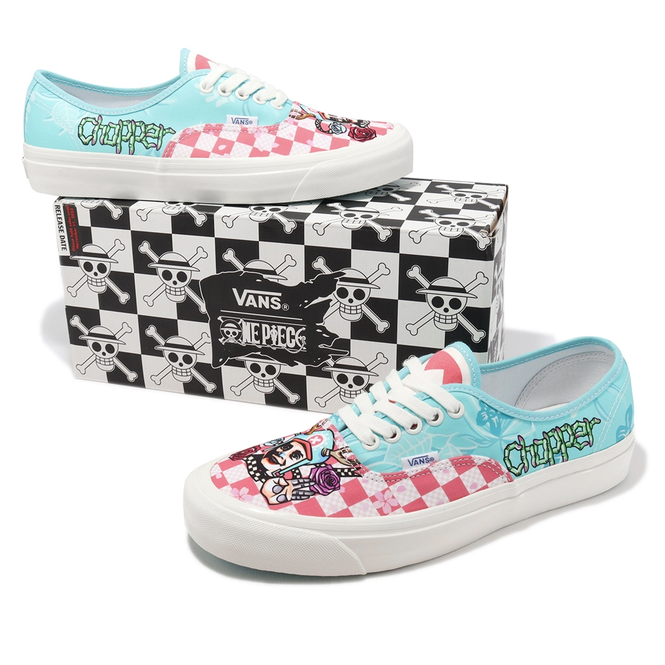 Vans x ONE PIECE Authentic 44 DX 海賊王航海王聯名棋盤格藍粉紅喬巴