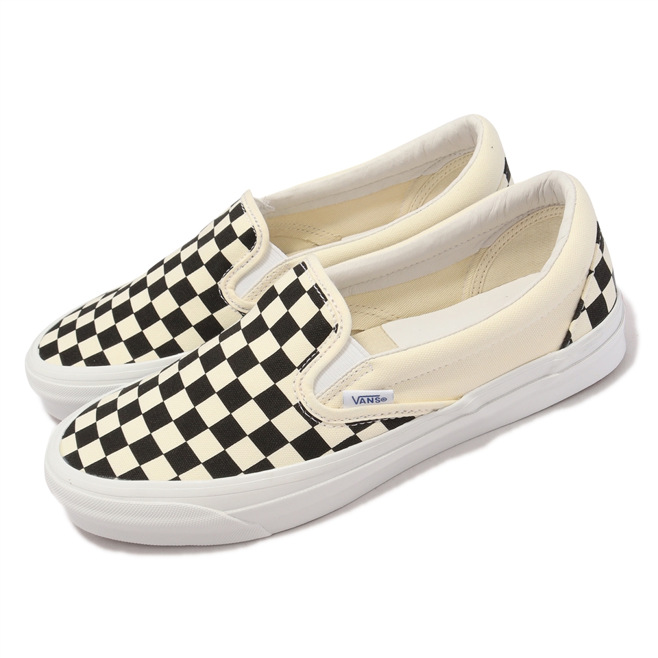 Vans 懶人鞋OG Classic Slip-On Vault 男鞋女鞋米白黑休閒鞋棋盤格經典