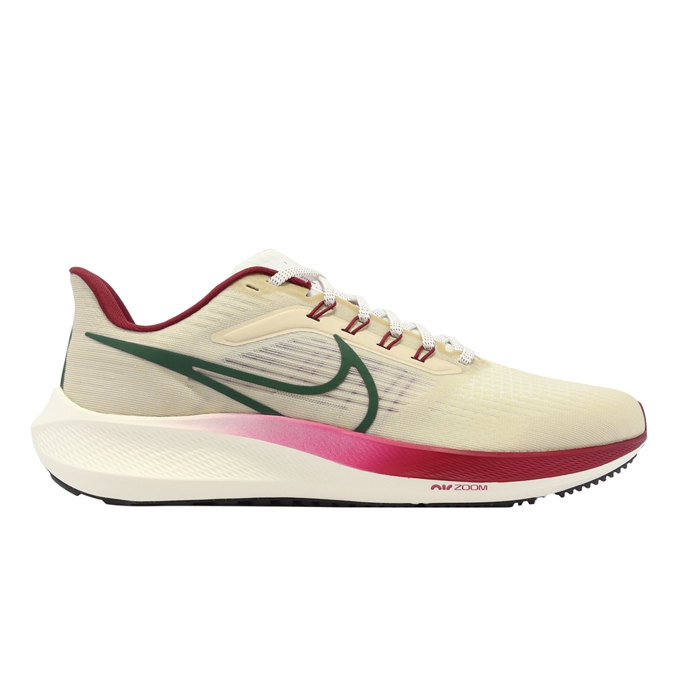 Nike 慢跑鞋Air Zoom Pegasus 39 男鞋米白紅綠小飛馬運動鞋氣墊緩震