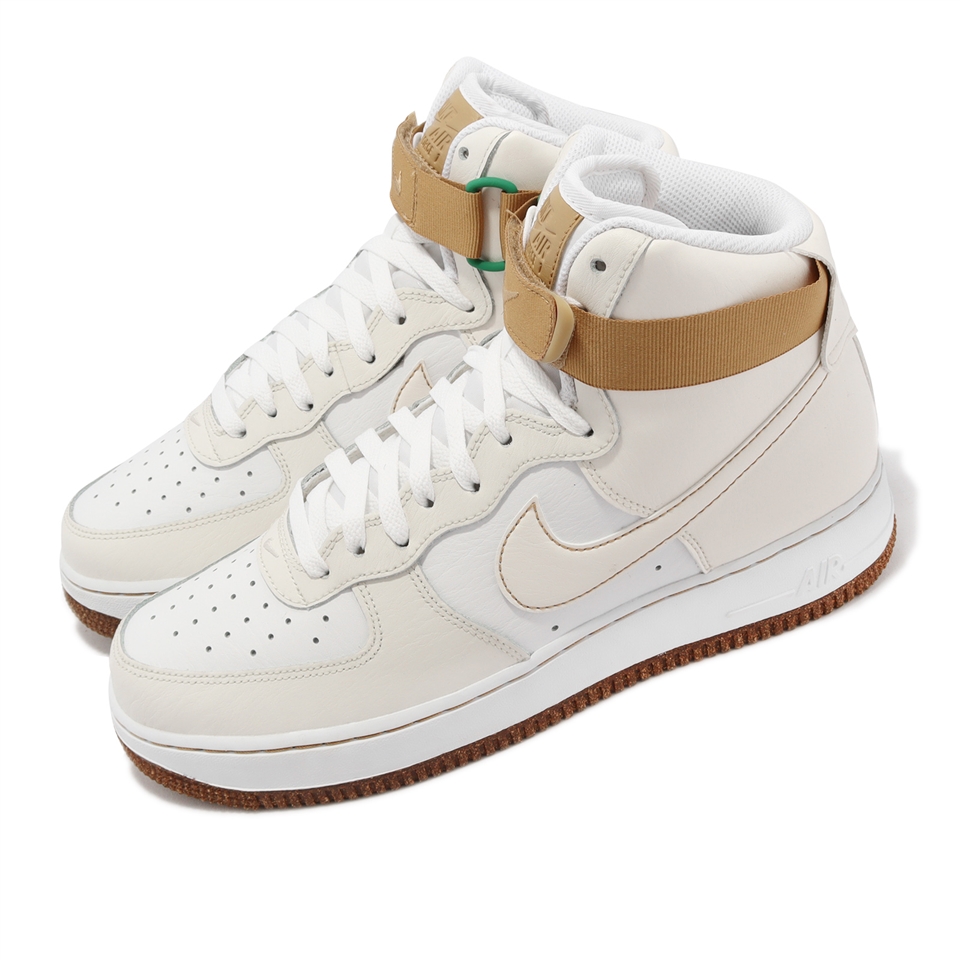 Nike 休閒鞋Air Force 1 High 07 LV8 EMB 男鞋AF1 白卡其高筒魔鬼氈