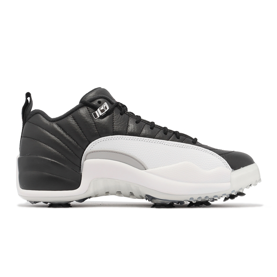 Nike 高爾夫球鞋Air Jordan XII Low 男鞋黑白高球Playoffs 12代AJ