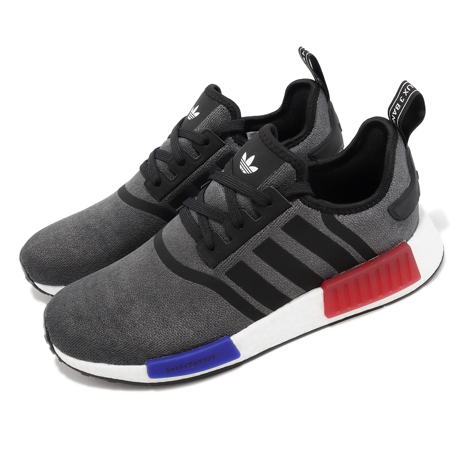 adidas 休閒鞋NMD_R1 男鞋女鞋黑灰經典款Boost 三葉草愛迪達HQ4452