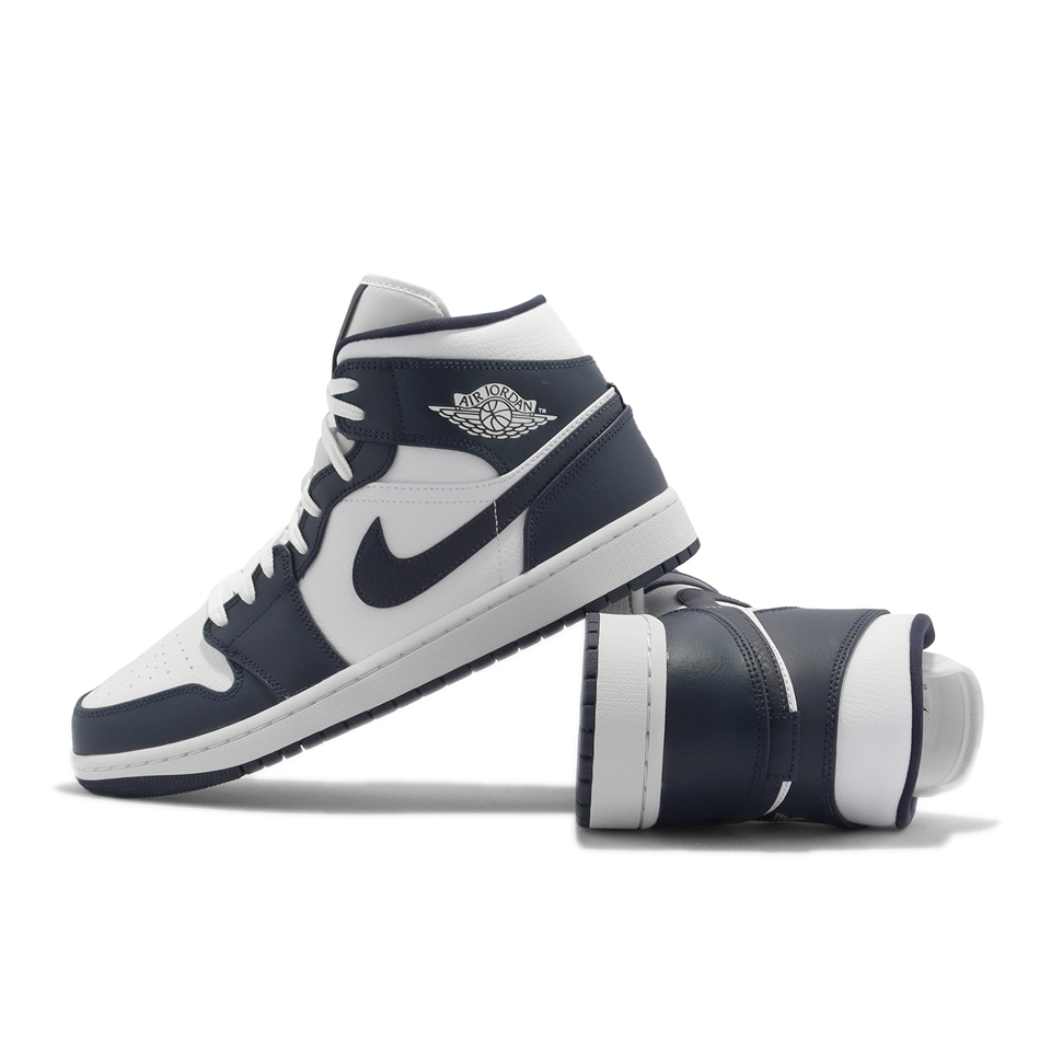 Nike Air Jordan 1 Mid Obsidian 白深藍AJ1 男鞋休閒鞋554724-174