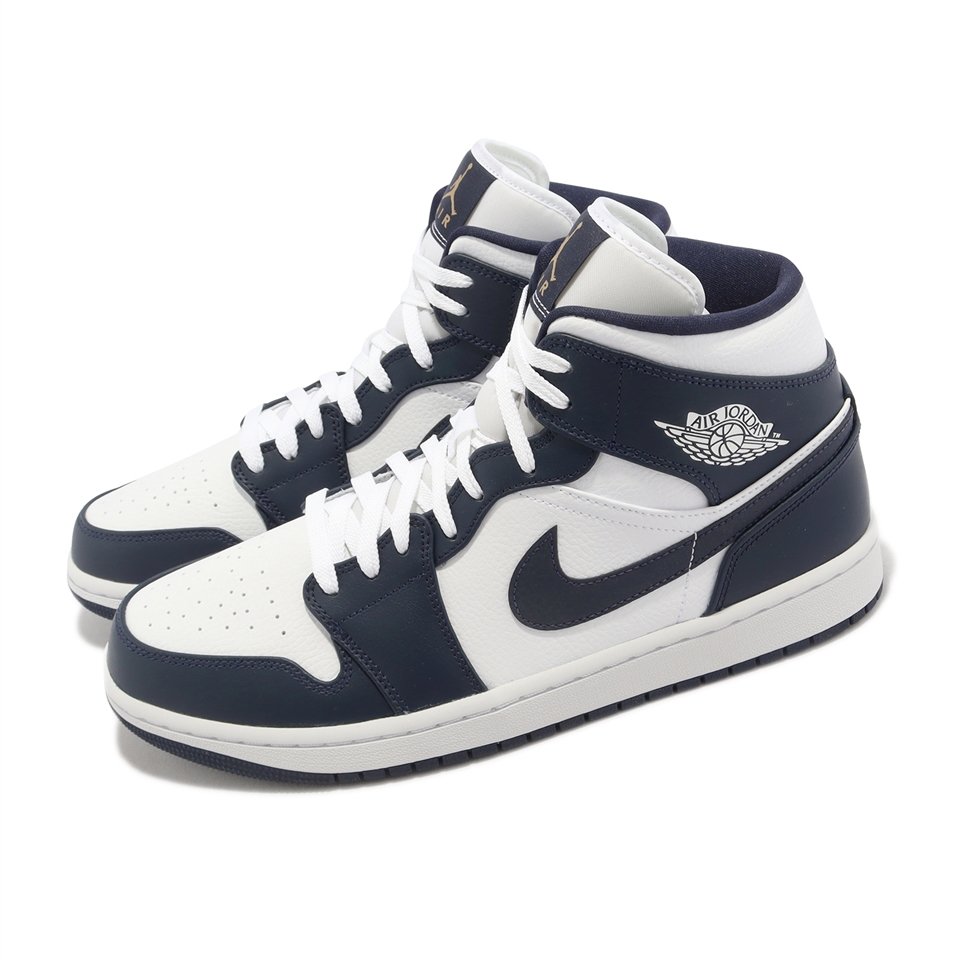 Nike Air Jordan 1 Mid Obsidian 白深藍AJ1 男鞋休閒鞋554724-174|休閒