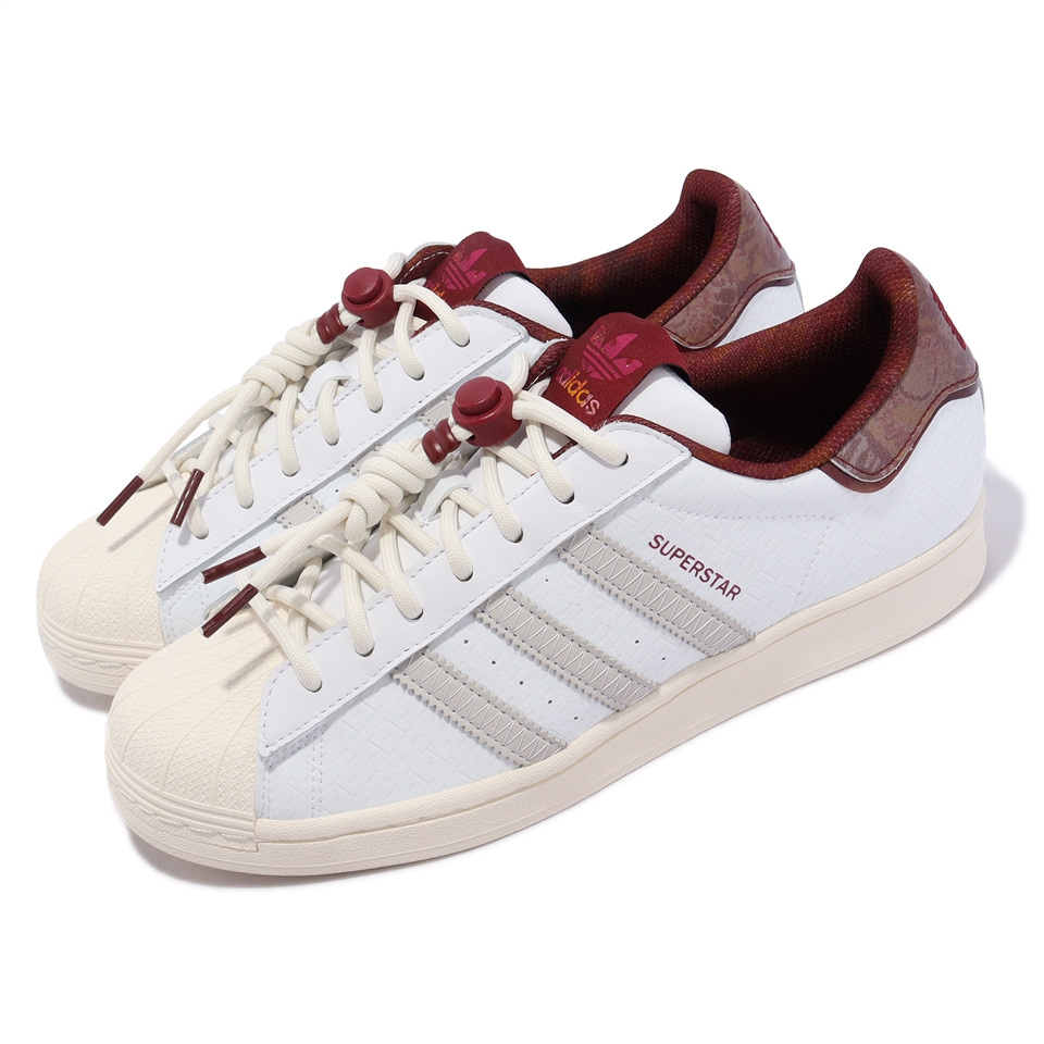 adidas 休閒鞋Superstar 男鞋女鞋白酒紅CNY 新年囍三葉草愛迪達IF2577