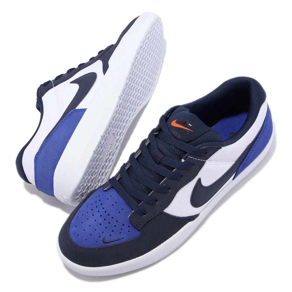 Nike 滑板鞋SB Force 58 藍白男鞋麂皮基本款運動鞋DV5477-401|休閒運動
