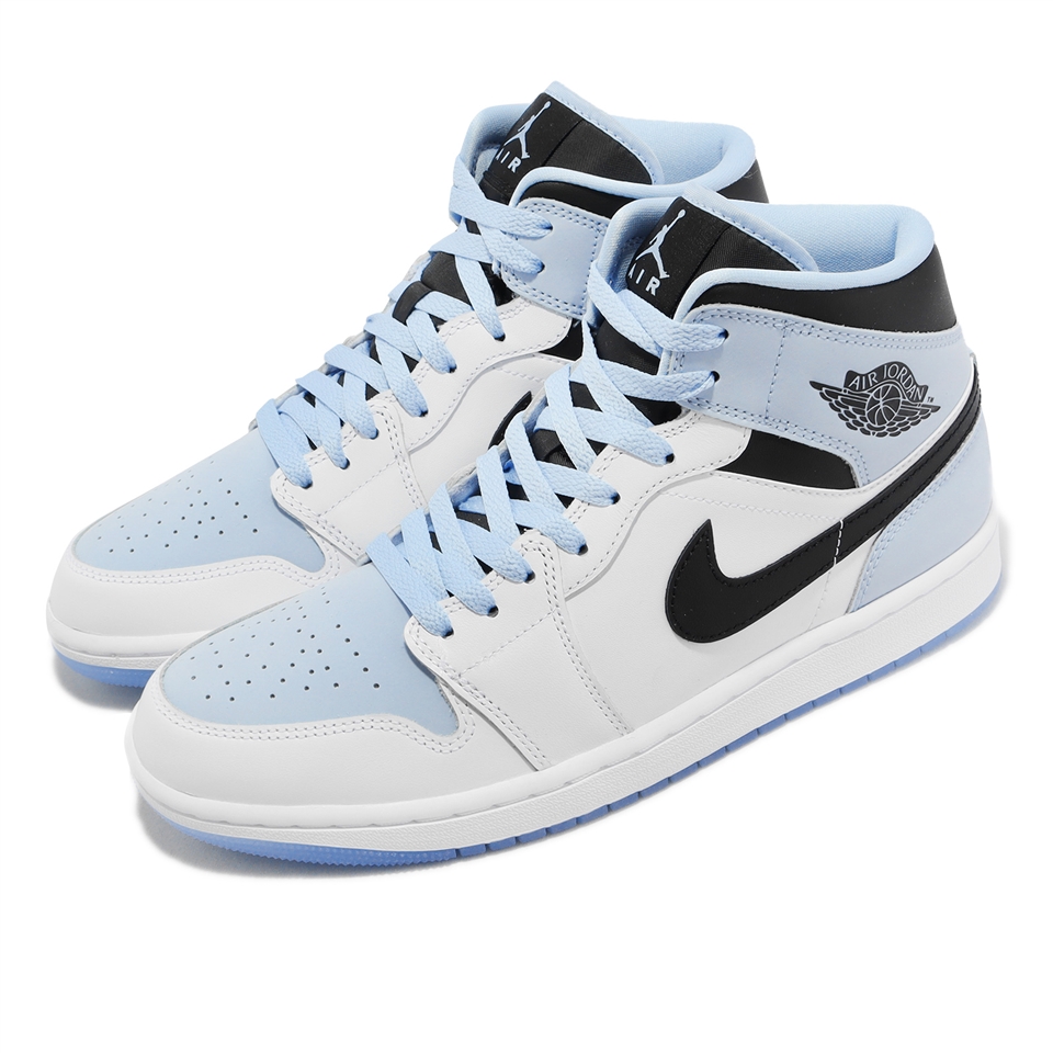 Nike 休閒鞋Air Jordan 1 Mid SE 男鞋白冰川藍麂皮AJ1 經典款高筒