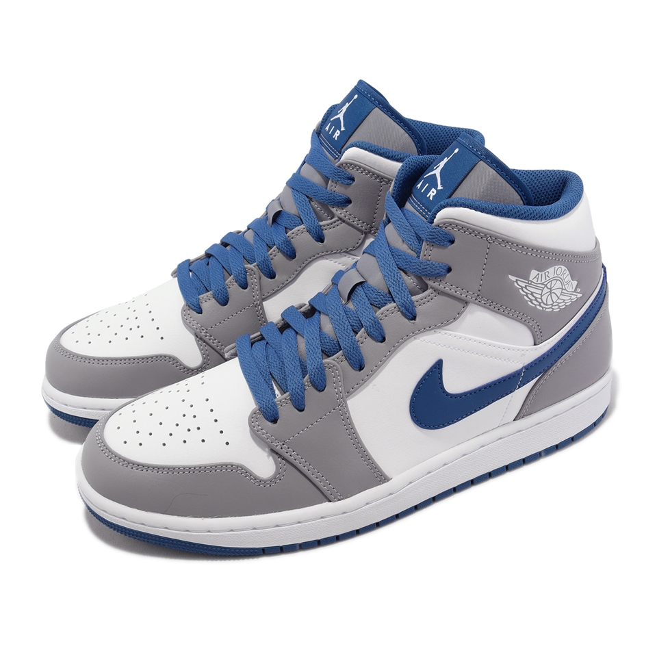 Nike 休閒鞋Air Jordan 1 Mid 男鞋True Blue 高筒喬丹AJ1 1代