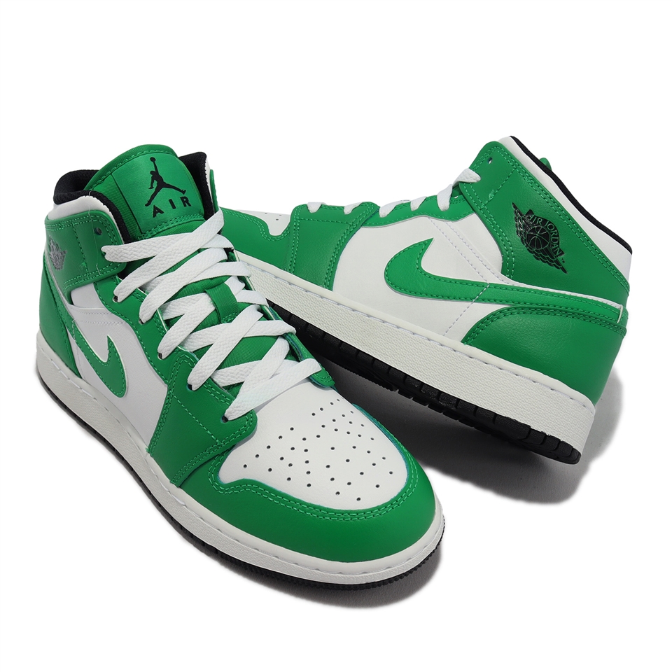 Nike Air Jordan 1 Mid GS 大童鞋女鞋綠Lucky Green AJ1 喬丹DQ8423