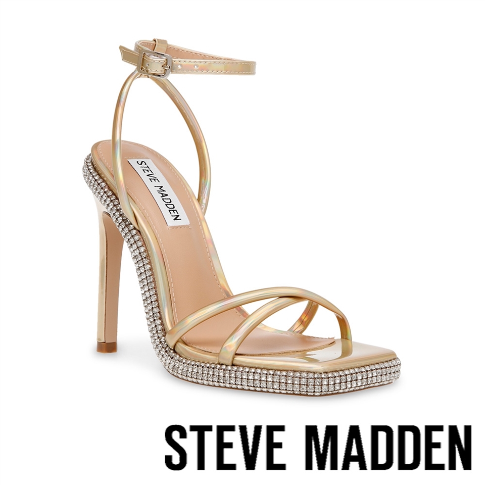 STEVE MADDEN-UPTEMPO 方頭鑽面底台高跟涼鞋-金色|有跟涼鞋|Her森森購物網