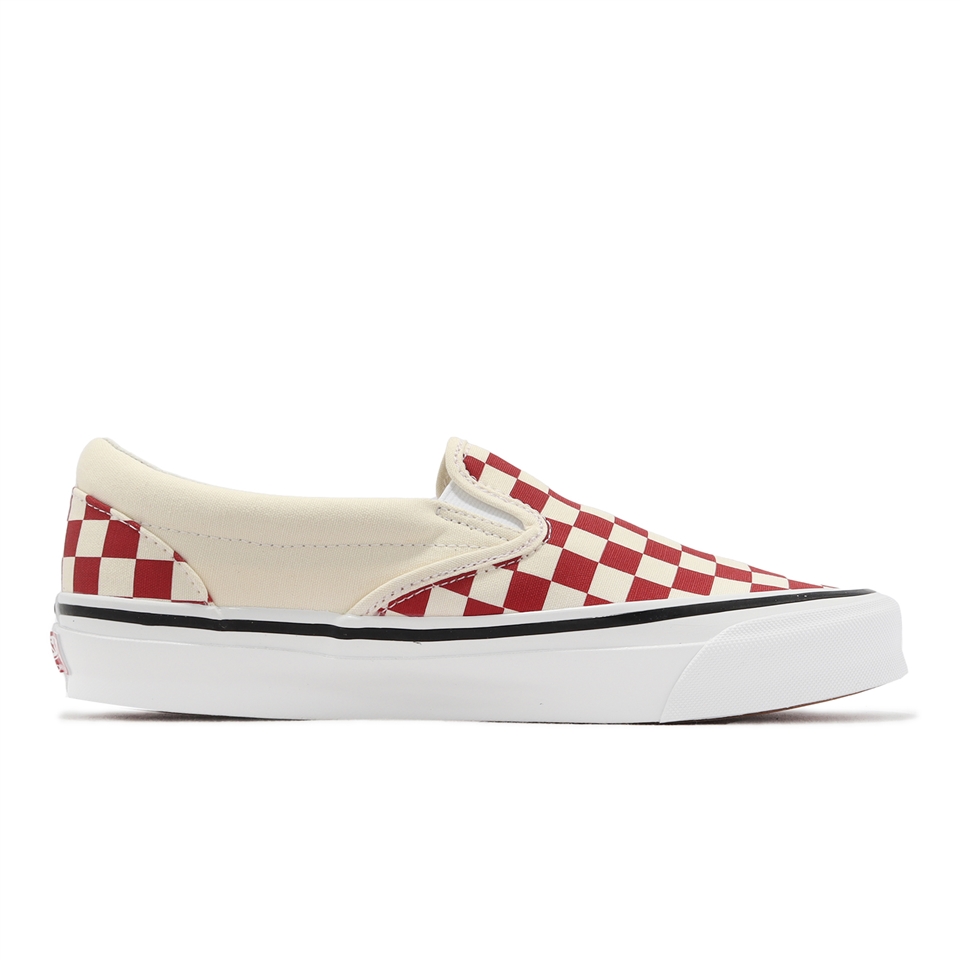 Vans 懶人鞋OG Classic Slip-On Vault 米白紅棋盤格經典男鞋女鞋休閒鞋