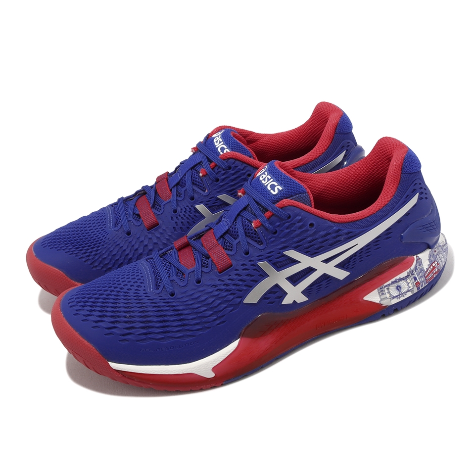 Asics 網球鞋Gel-Resolution 9 Limited Edition 男鞋藍紅倫敦系列