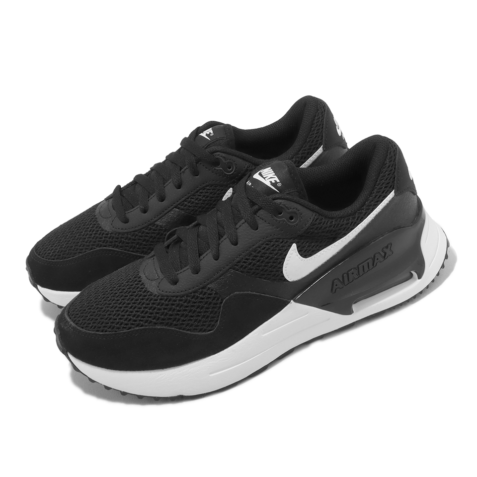 Nike 休閒鞋Air Max Systm 男鞋黑白緩震氣墊拼接經典DM9537-001|休閒