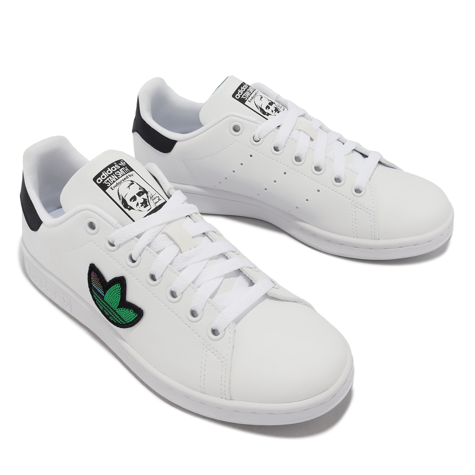 adidas 休閒鞋Stan Smith J 大童女鞋白綠皮革三葉草愛迪達GY1794|休閒