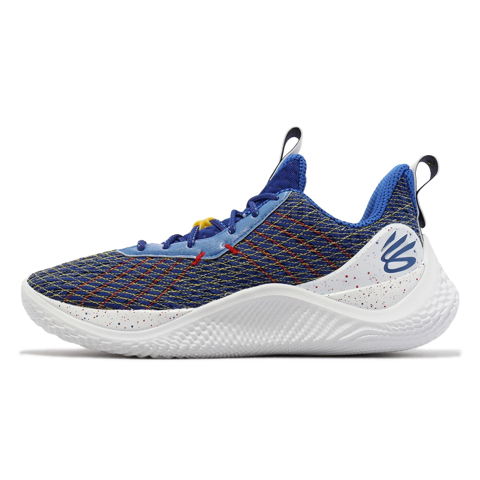 Under Armour 籃球鞋Curry 10 Dub Nation 男鞋藍白黃勇士緩震運動鞋10