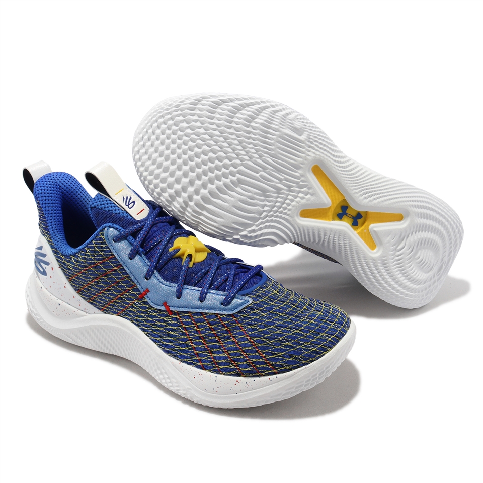 Under Armour 籃球鞋Curry 10 Dub Nation 男鞋藍白黃勇士緩震運動鞋10