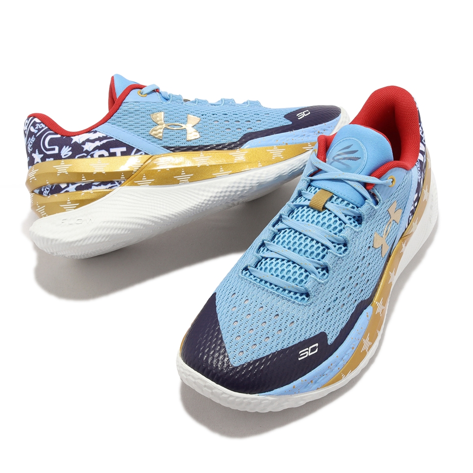 Under Armour 籃球鞋Curry 2 Low Flotro 男鞋藍金緩震星星圖騰ASG 運動