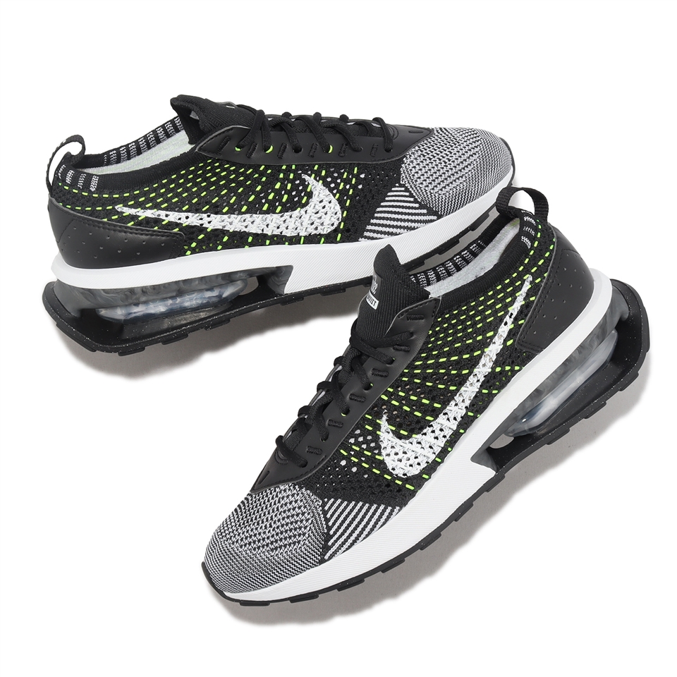 Nike 慢跑鞋Wmns Air Max Flyknit Racer 女鞋黑綠針織氣墊運動鞋DM9073