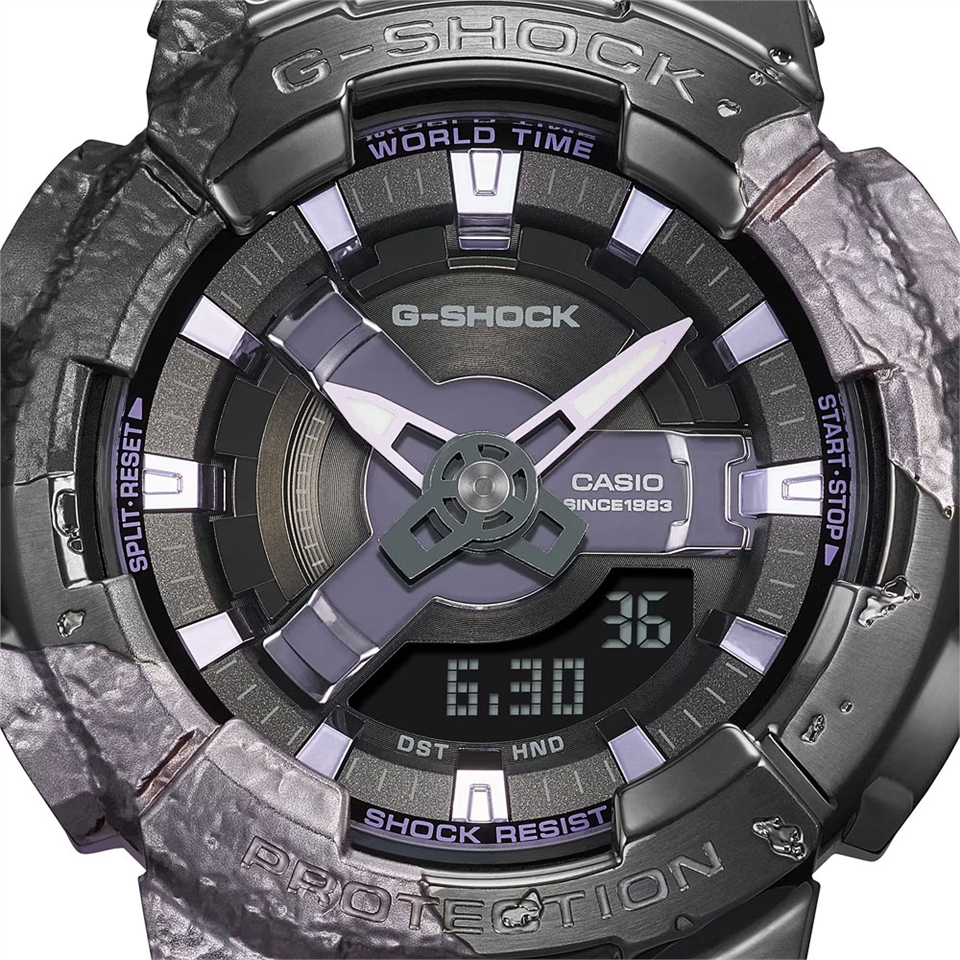 CASIO 卡西歐G-SHOCK 40 週年探險家之石系列雙顯手錶-紫晶(GM-S114GEM