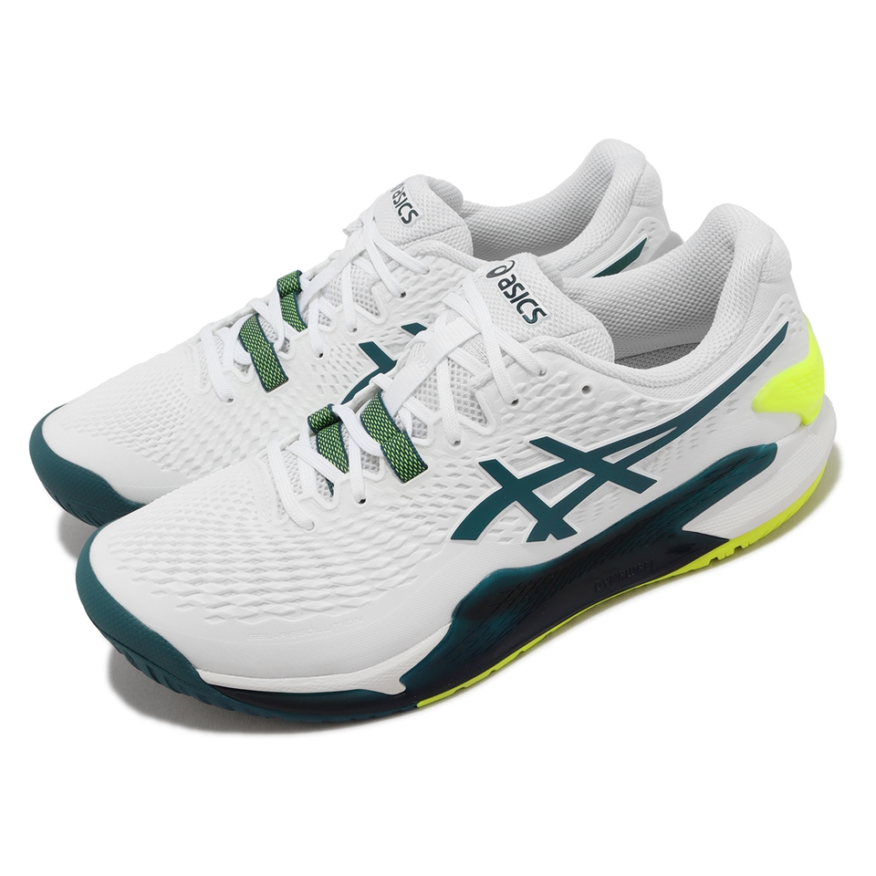 Asics 網球鞋GEL-Resolution 9 2E 寬楦男鞋白深藍美網配色亞瑟士