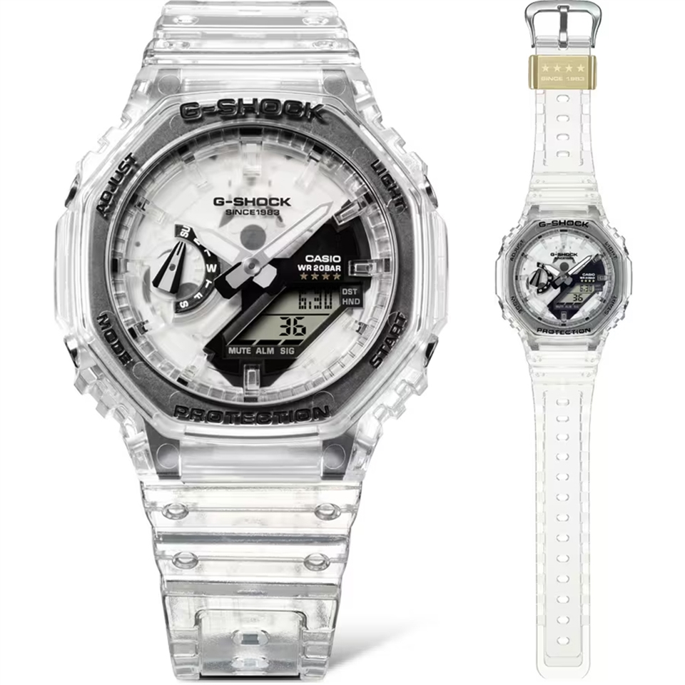 CASIO 卡西歐G-SHOCK 40周年透明限量版透視機芯手錶(GA-2140RX-7A)|G