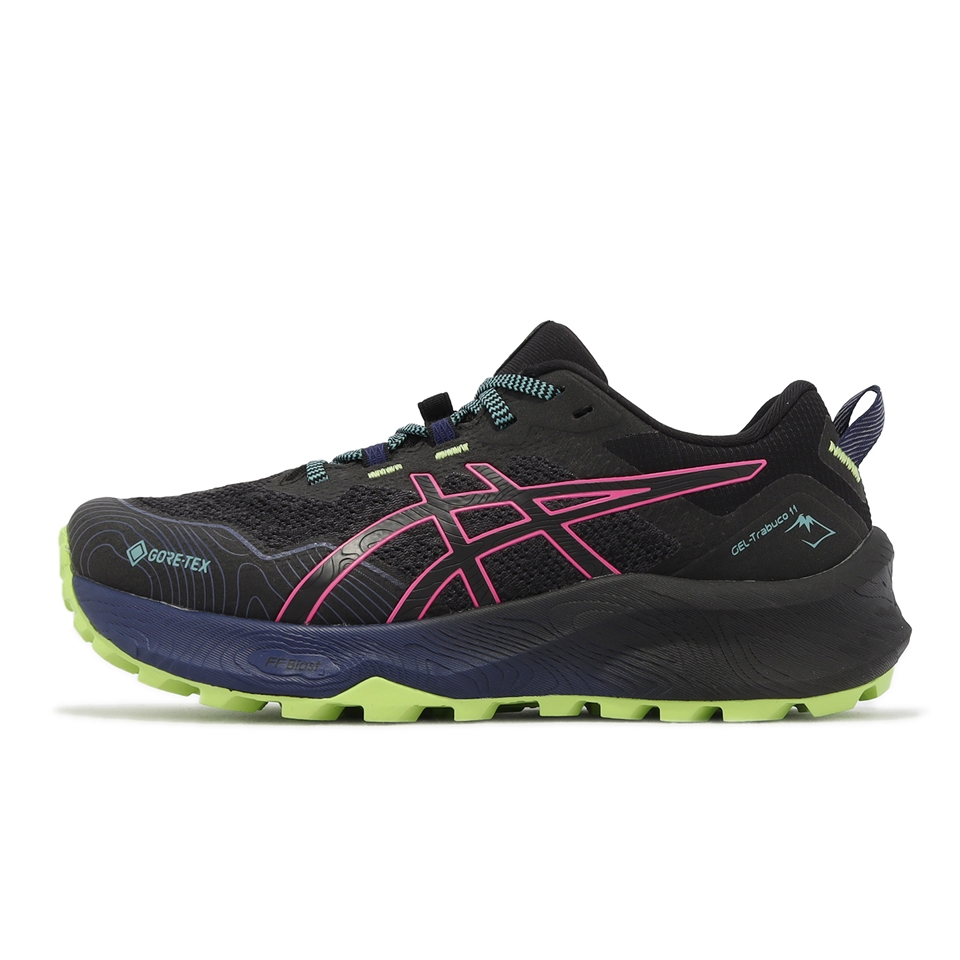 Asics 越野跑鞋GEL-Trabuco 11 GTX 女鞋黑粉紅防水亞瑟膠戶外運動鞋亞