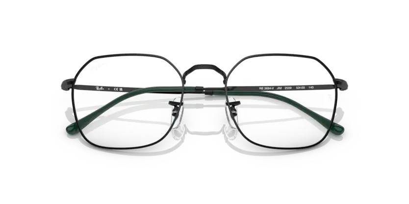 RayBan】雷朋光學鏡框RX3694V 2509 53mm 細邊框多邊形鏡框黑色|Rayban