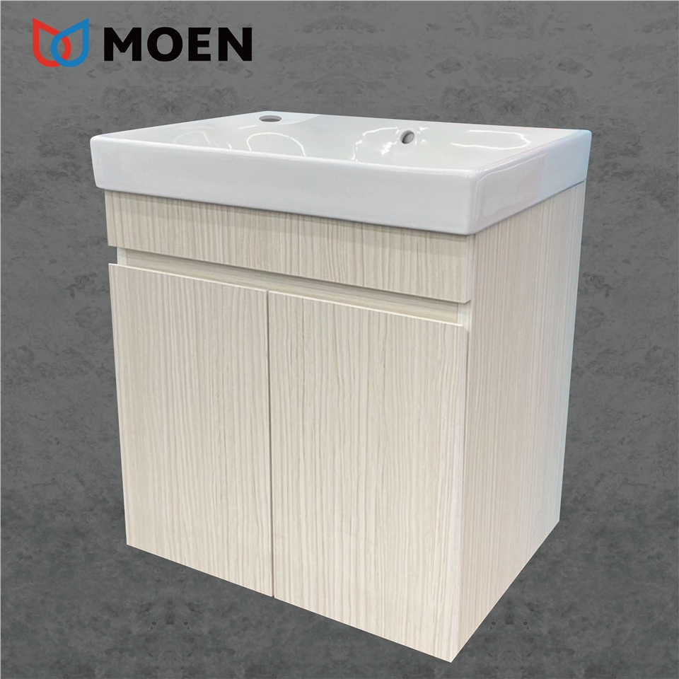 MOEN 摩恩衛浴】 美國第一暢銷品牌MOEN 55公分一體瓷盆浴櫃組(防水發泡