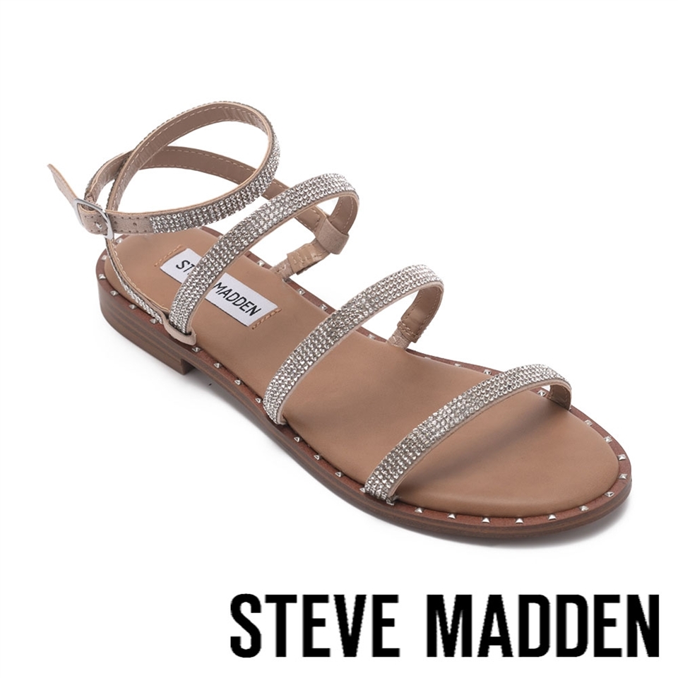 STEVE MADDEN-TRANSPORT 水鑽細帶涼拖鞋-棕色|平底涼鞋|Her森森購物網