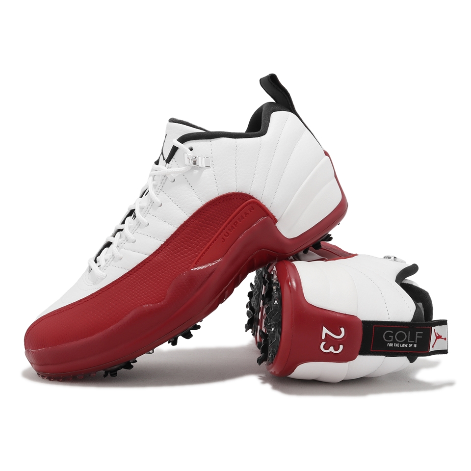  Nike Golf Air Jordan 12 Low G Cherry DH4120-161 Jordan 12G  Cherry Golf Shoes, Black, 8.5