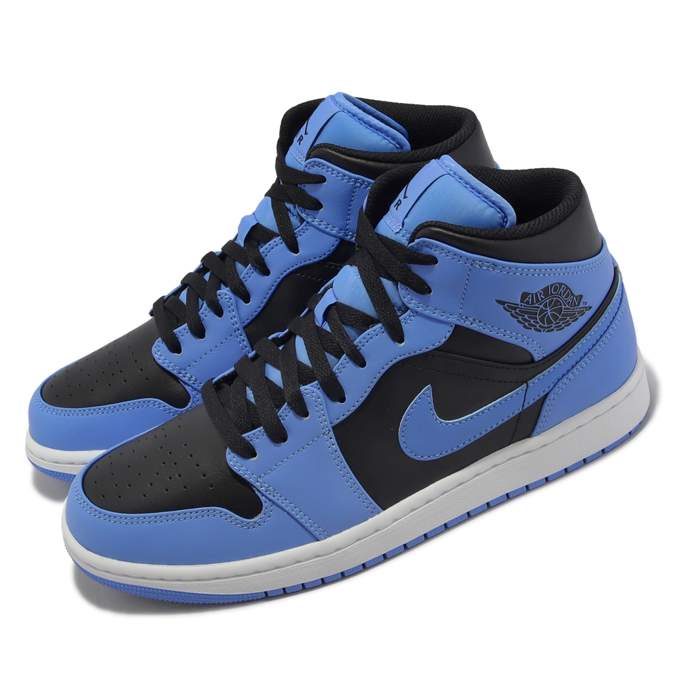 Nike 休閒鞋Air Jordan 1 Mid 男鞋藍黑AJ1 1代University Blue DQ8426
