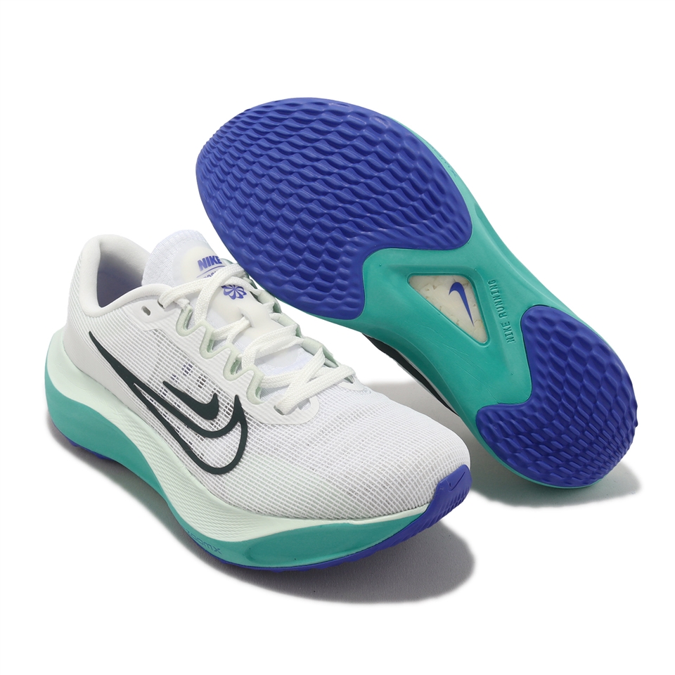 Nike 慢跑鞋Wmns Zoom Fly 5 女鞋白湖水綠緩震路跑運動鞋DM8974-101