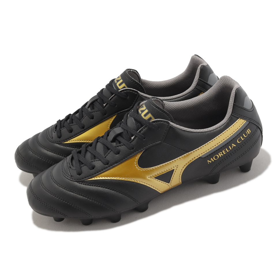 Mizuno 足球鞋Morelia II Club 男鞋黑金合成皮運動鞋美津濃P1GA2316-50